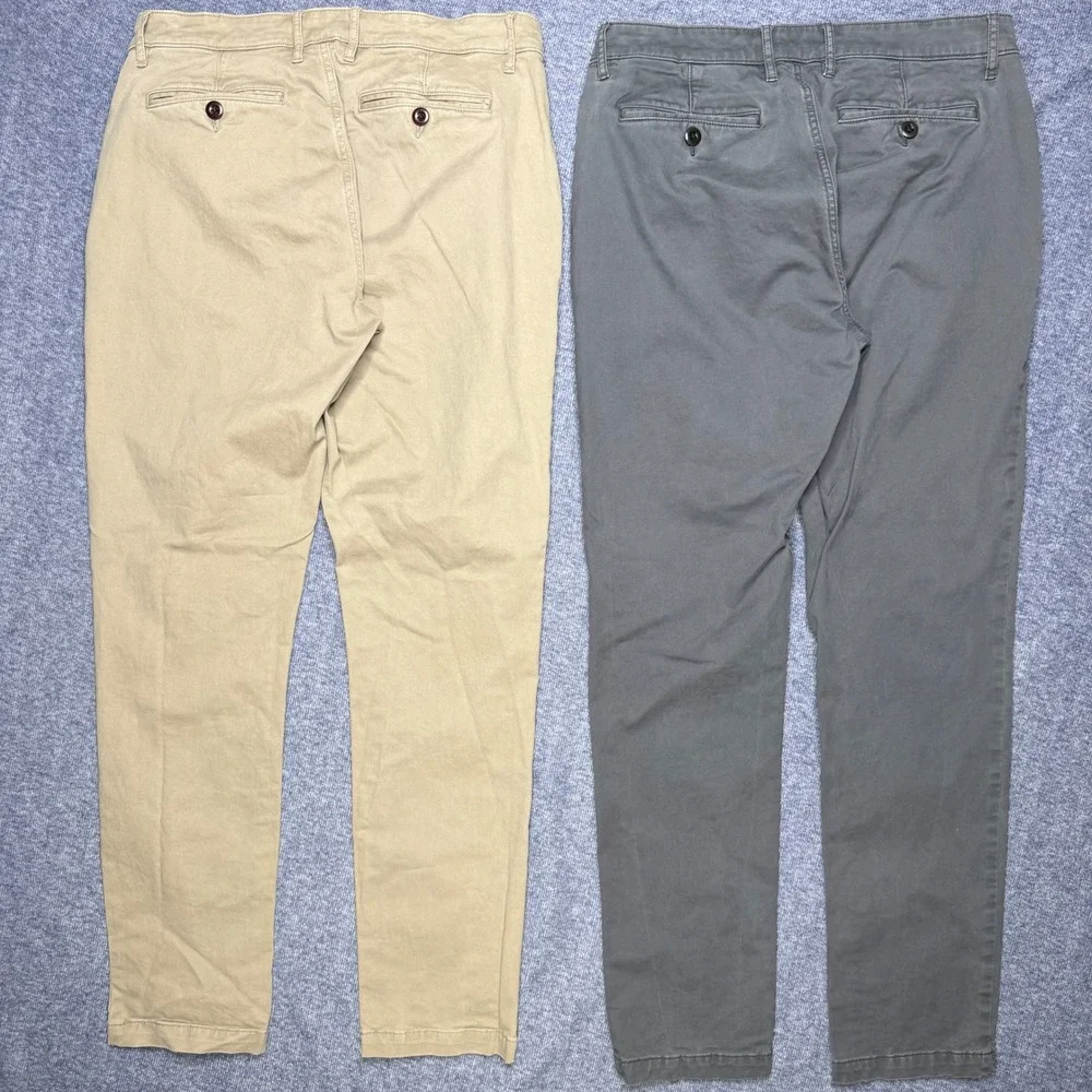 Flint and Tinder Chino Pants Bundle Mens 32x32 Athletic Tapered Khaki Gray